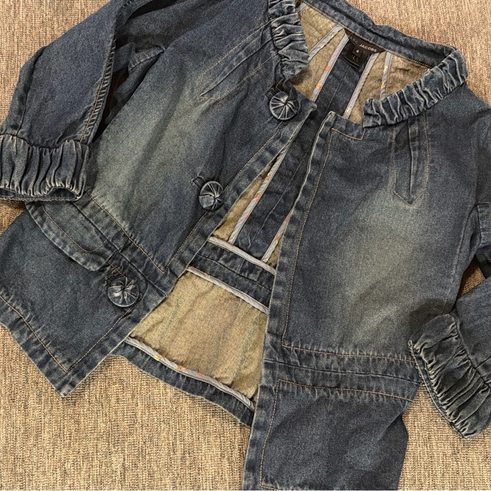 Marc Jacobs Denim Open Front Jean Jacket Sz 4